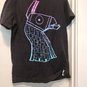Fortnite Black Short Sleeve Kids Tee with Llama Design